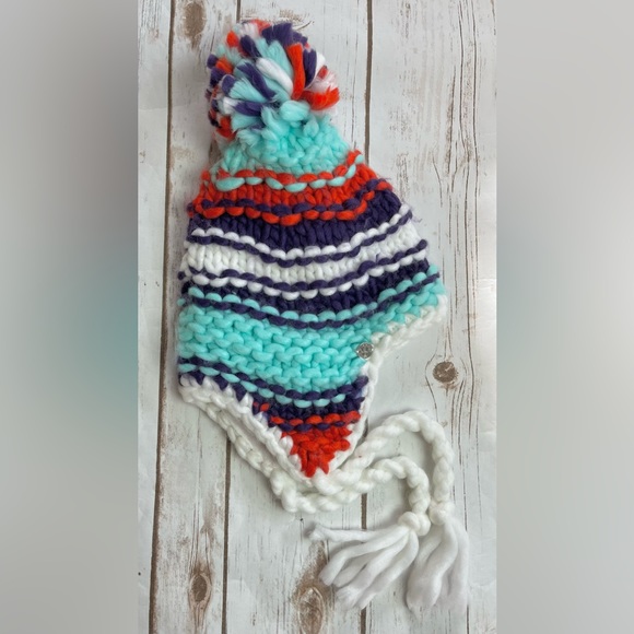 Spyder Girls Knit Fleece Earflap Beanie Hat - Picture 3 of 3